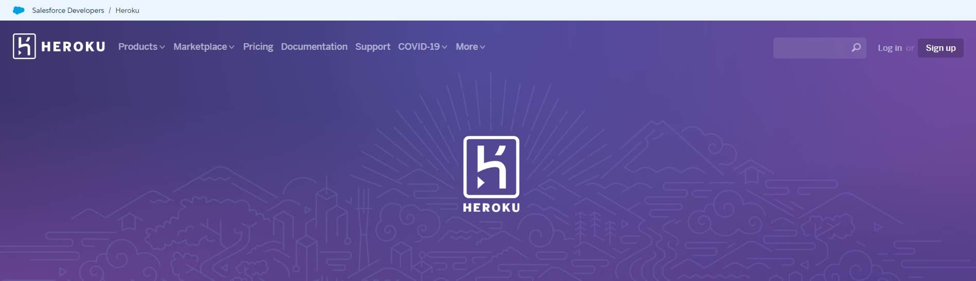 Heroku Homepage Screenshot